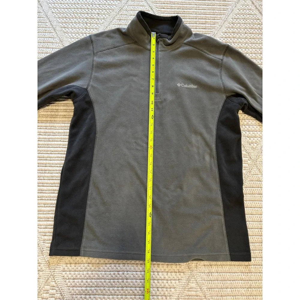 Columbia 2 Tone Gray Long Sleeve 1/4 Zip Fleece‎ Pullover Sweatshirt Mens Size M